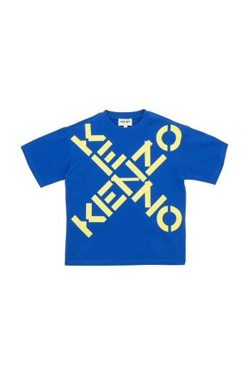 Dětské bavlněné tričko Kenzo Kids tmavomodrá barva, s potiskem