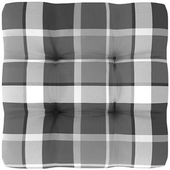 Poduška na pohovku z palet šedá károvaná 50 x 50 x 12 cm (314377)