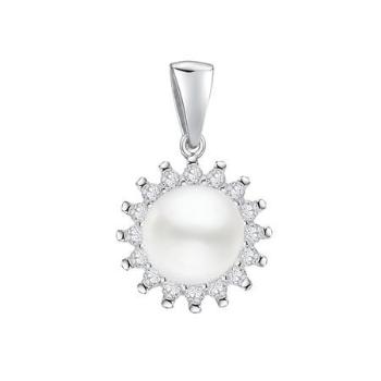 Silvego Stříbrný přívěsek s bílou přírodní perlou LPS1166P