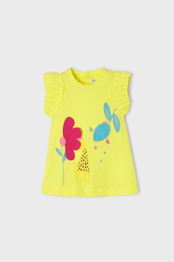 Dívčí šaty Mayoral žlutá barva, mini, jednoduchý