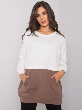 KRÉMOVO-HNĚDÁ MIKINA BEZ KAPUCE RV-BL-7197.89P-ECRU-BROWN Velikost: L/XL