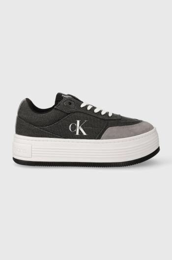 Sneakers boty Calvin Klein Jeans BOLD PLATF LOW LACE MIX ML BTW černá barva, YW0YW01433