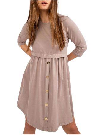 Béžové dámské volné šaty s knoflíky vel. XL