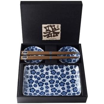 Made In Japan Sushi set Blue Plum Design 6 ks (MIJRW0007)