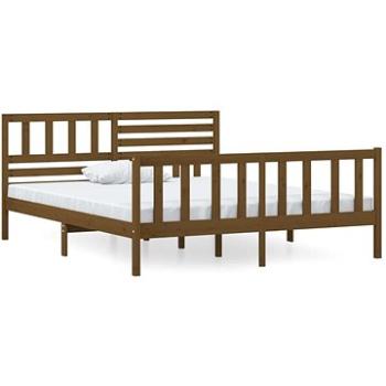 Rám postele medově hnědý masivní dřevo 140 × 190 cm, 3101136 (3101136)