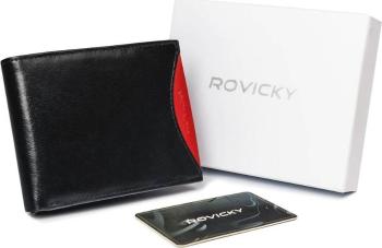 ČERNÁ KOŽENÁ PÁNSKÁ PENĚŽENKA ROVICKY L027 1567-03-BOR-1379 BLA Velikost: ONE SIZE