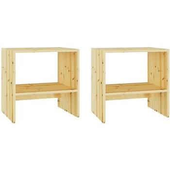 SHUMEE Noční stolky 2 ks 40 × 30,5 × 40 cm masivní jedlové dřevo, 809209 (809209)