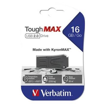 Verbatim USB flash disk, USB 2.0, 16GB, ToughMAX, černý, 49330, USB A, kompozitní materiál KyronMAX(tm)