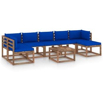 8dílná zahradní sedací souprava s modrými poduškami 3067510 (3067510)