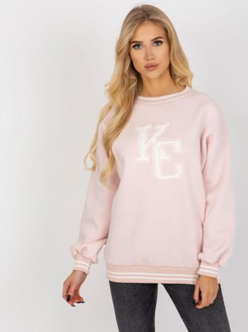 SVĚTLE RŮŽOVÁ MIKINA BEZ KAPUCE EM-BL-617-KC.86P-LIGHT PINK Velikost: ONE SIZE