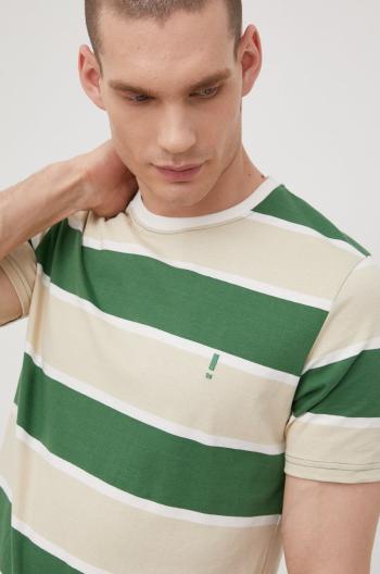 Bavlněné tričko Solid zelená barva