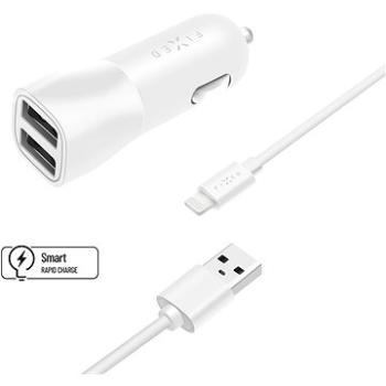 FIXED Smart Rapid Charge 15W s 2xUSB výstupem a USB/Lightning kabelem MFI certifikace bílá (FIXCC15-2UL-WH)