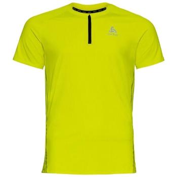 Odlo AXALP TRAIL T-SHIRT CREW NECK S/S 1/2 ZIP Pánské funkční tričko, žlutá, velikost XXL