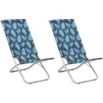 Skládací plážové židle 2 ks s potiskem listů textil, 310382 (310382)