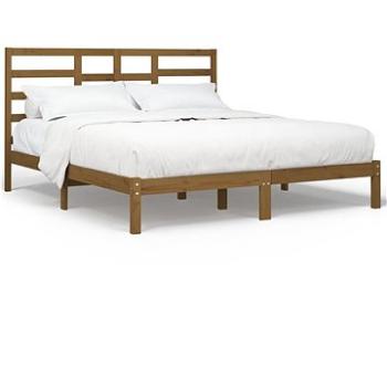 Rám postele medově hnědý masivní dřevo 180×200 cm Super King, 3105813 (3105813)