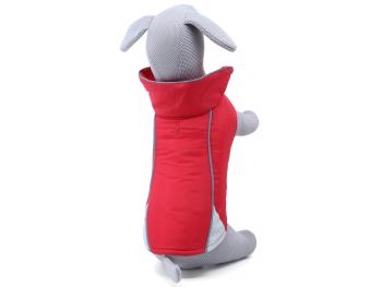 Vsepropejska Kit reflexní zimní bunda pro psa s límcem Barva: Červená, Délka zad (cm): 40, Obvod hrudníku: 43 - 56 cm
