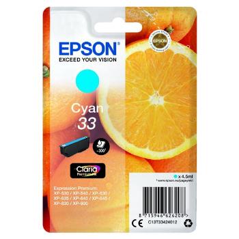 EPSON T3342 (C13T33424012) - originální cartridge, azurová, 4,5ml