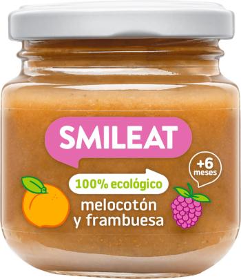 SMILEAT Organic příkrm Broskev a malina 130 g, 8m+