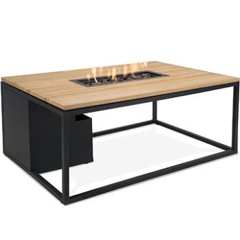 COSI Stůl s plynovým ohništěm -  Cosiloft 120 černý rám/dřevěná deska 120cm (5958750)