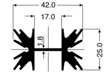 Chladič Fischer Elektronik SK 129 38,1 STS, 100 x 41.5 x 34 mm, 5 kW