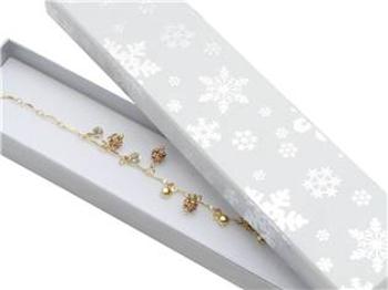 Šperky4U Vánoční dárková krabička na náramek - bílá - KR0378-WH