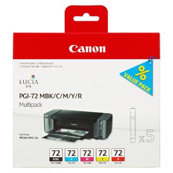CANON PGI-72 - originální cartridge, černá + barevná, 5x14ml