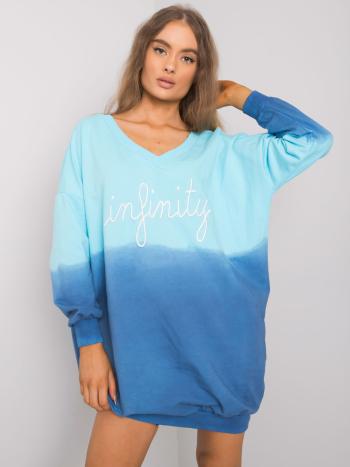 TYRKYSOVO-MODRÉ MIKINOVÉ OMBRE ŠATY FA-BL-7349.35-TURQUOISE-BLUE Velikost: ONE SIZE