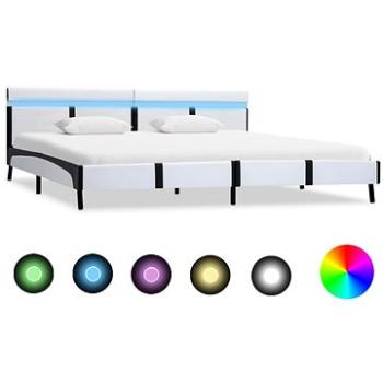Rám postele s LED světlem bílý umělá kůže 180x200 cm (280301)