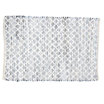 Šedo-modrý koberec s bílým prošitím - 90*140 cm KT080.032