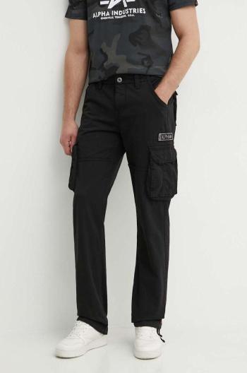 Kalhoty Alpha Industries Jet Pant pánské, černá barva, jednoduché, 101212.03