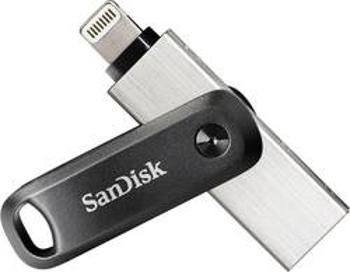 USB paměť pro smartphony/tablety SanDisk iXpand™ Flash Drive Go, 128 GB, USB 3.2 Gen 1 (USB 3.0), Lightning, černá, stříbrná