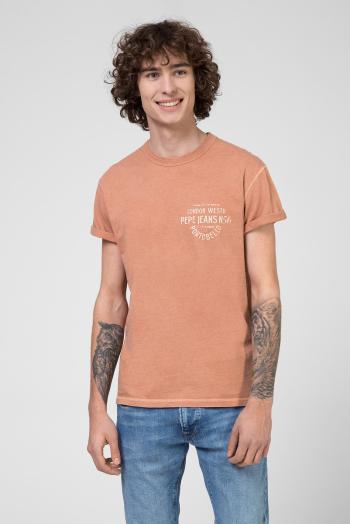 Pepe Jeans pánské oranžové tričko - XL (181)