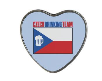 Plechová krabička srdce Czech drinking team