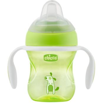 Chicco Transition Cup hrnek s držadly Green 4 m+ 200 ml