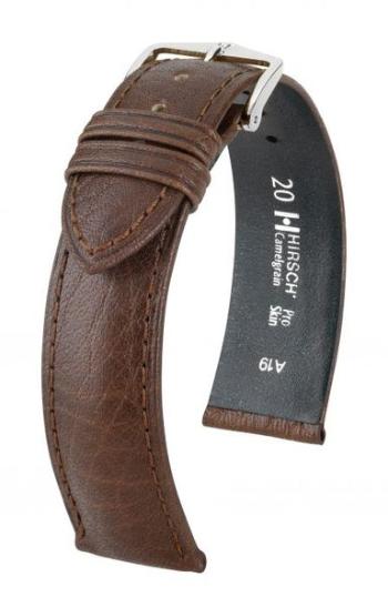 Řemínek Hirsch Camelgrain 2 - tmavě hnědý - L - řemínek 22 mm (spona 20  mm)