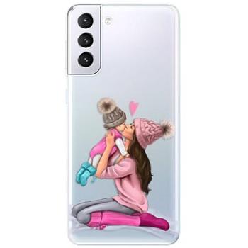 iSaprio Kissing Mom - Brunette and Girl pro Samsung Galaxy S21+ (kmbrugirl-TPU3-S21p)