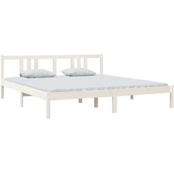 Rám postele bílý masivní dřevo 180 × 200 cm Super King, 814900 (814900)