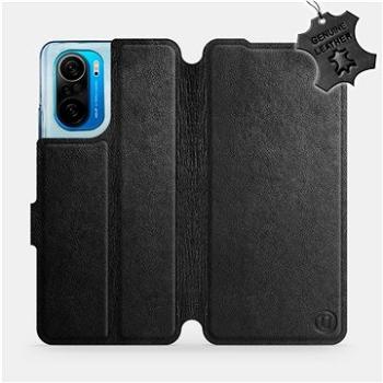 Kožené flip pouzdro Xiaomi Poco F3 - Černé - Black Leather (5903516666317)