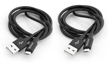 VERBATIM kabel Micro B USB Cable Sync & Charge 100cm (Black) + Verbatim Micro B USB Cable Sync & Charge 100cm (Black)