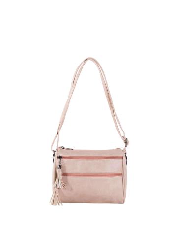 RŮŽOVÁ CROSSBODY KABELKA S TŘÁSNĚMI -OW-TR-2032-LIGHT PINK Velikost: ONE SIZE