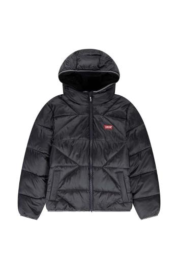 Dětská bunda Levi's SHERPA LINED PUFFER JKT černá barva, 9EL257