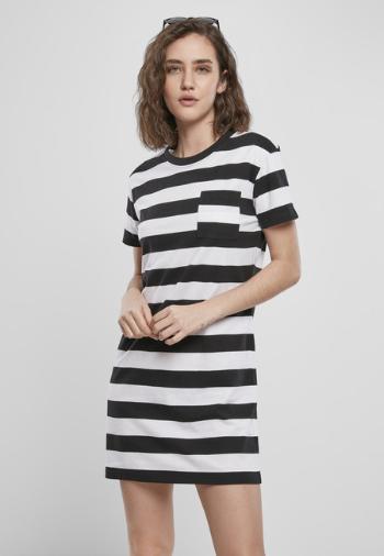 Urban Classics Ladies Stripe Boxy Tee Dress black/white - L