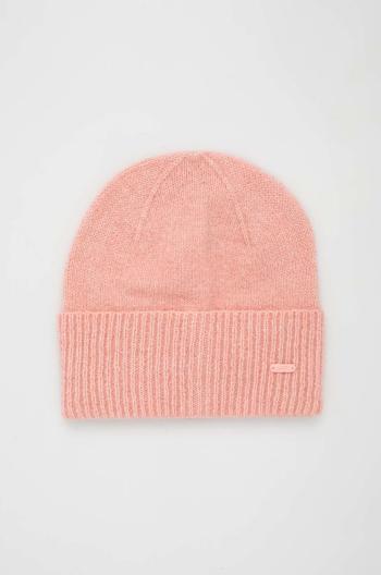 Čepice z vlněné směsi 4F růžová barva, z tenké pleteniny
