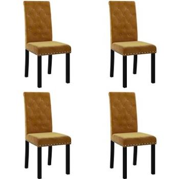 Jídelní židle 4 ks hnědé samet, 336890 (336890)