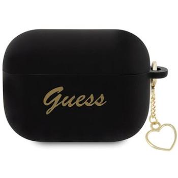 Guess 4G Charms Heart Silikonové Pouzdro pro Airpods Pro 2 Black (GUAP2LSCHSK)