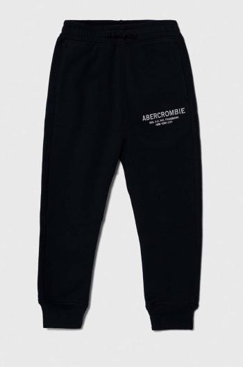 Dětské tepláky Abercrombie & Fitch tmavomodrá barva, s aplikací