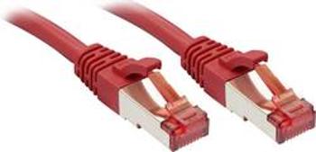 Síťový kabel RJ45 LINDY 47737, CAT 6, S/FTP, 7.50 m, červená