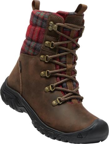 Keen GRETA BOOT WP WOMEN dark brown/red plaid Velikost: 39,5 dámské boty