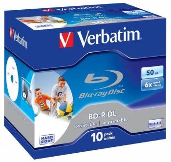 VERBATIM BD-R DL 50GB 6x WIDE PRINTABLE BOX 10pck/BAL, 43736