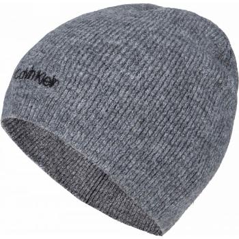 Calvin Klein BASIC WOOL NO FOLD BEANIE Zimní čepice, šedá, velikost